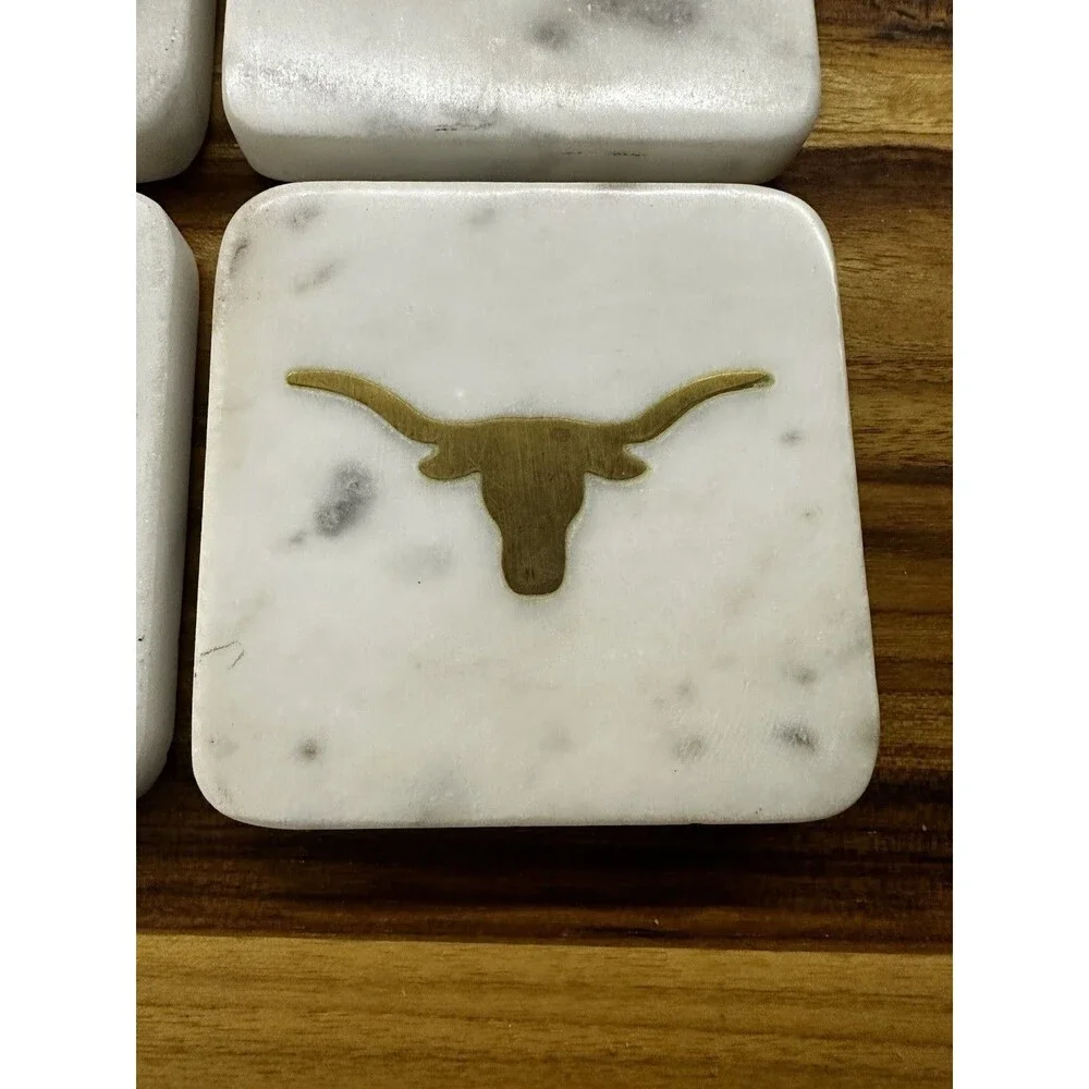 The Royal Standard Texas Longhorns Marble Coasters Set of 4 (4